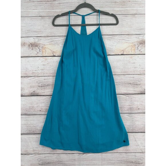Roxy Passing Sky Coverup Mini Dress Women's Size Small‎ Blue/Green - Picture 1 of 12